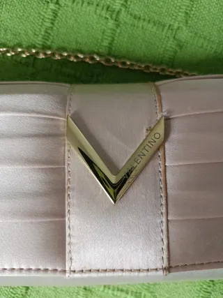Bolso de fiesta Valentino beige y dorado