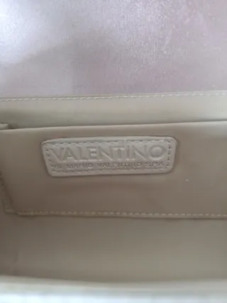 Bolso de fiesta Valentino beige y dorado