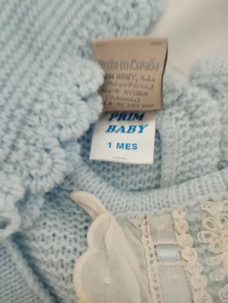 Conjunto bebé azul punto con capota