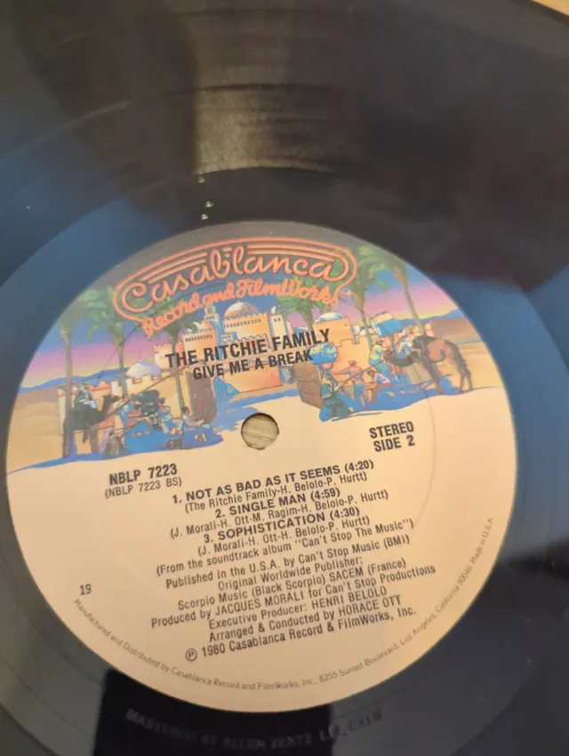 The Ritchie Family - Give Me A Break LP 12 33