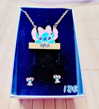 Conjunto Collar y Pendientes Stich Personalizado