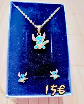 Conjunto Collar y Pendientes Stich Personalizado