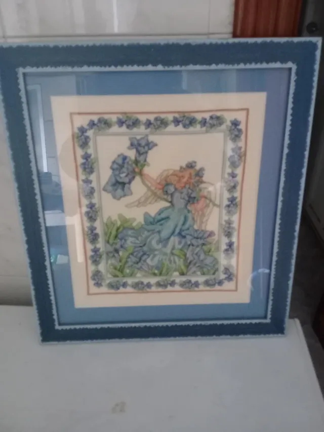 2 Cuadros Punto de Cruz Ángeles