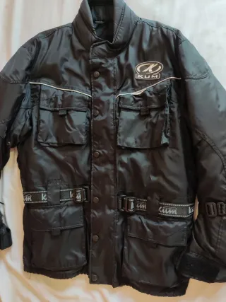 Chaqueta de moto KUM negra hombre, talla L.