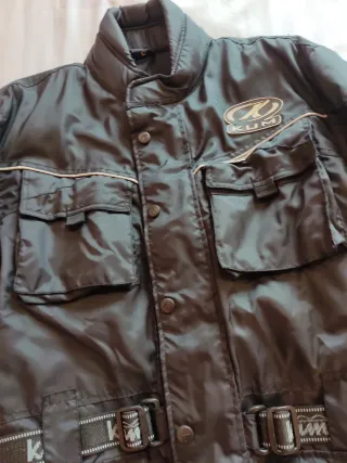 Chaqueta de moto KUM negra hombre, talla L.