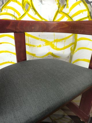 Silla Vintage Ag. Diseño Madera y Tela