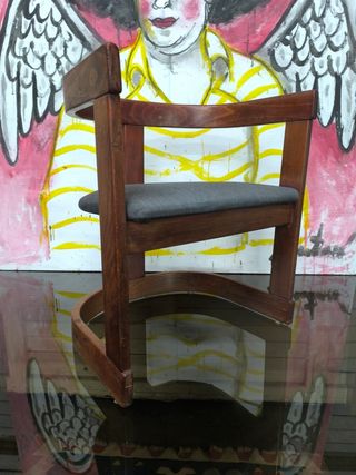 Silla Vintage Ag. Diseño Madera y Tela