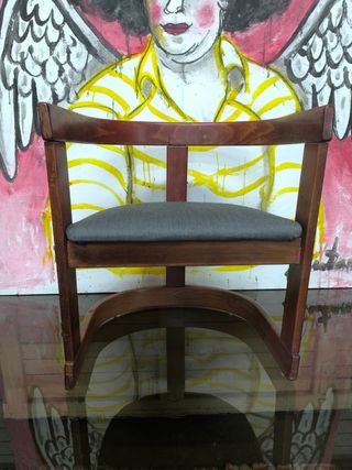 Silla Vintage Ag. Diseño Madera y Tela