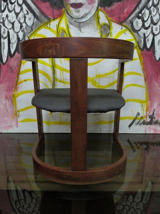 Silla Vintage Ag. Diseño Madera y Tela