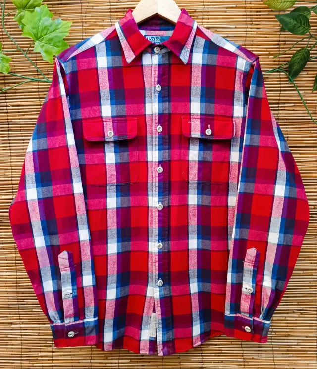 Camisa Franela Vintage Polo Ralph Lauren Talla S