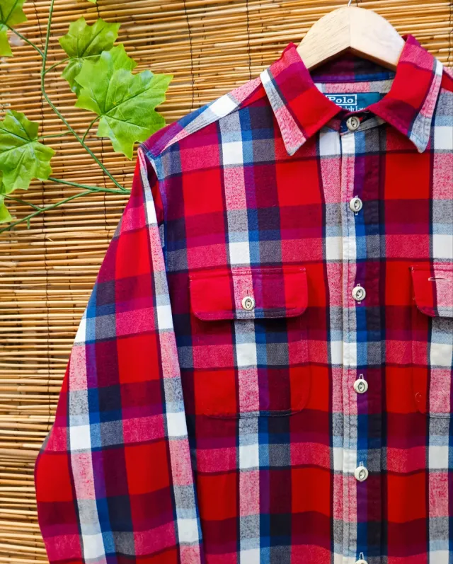 Camisa Franela Vintage Polo Ralph Lauren Talla S