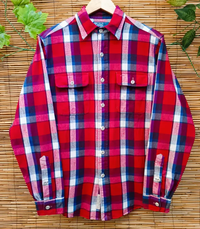 Camisa Franela Vintage Polo Ralph Lauren Talla S