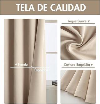 Cortinas opacas beige