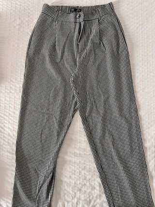 Calças Zara Xadrez Mulher