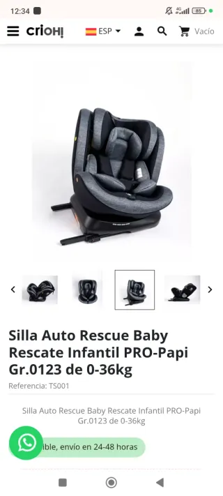 Silla Auto Rescue Baby Rescate Infantil PRO