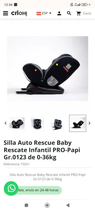 Silla Auto Rescue Baby Rescate Infantil PRO