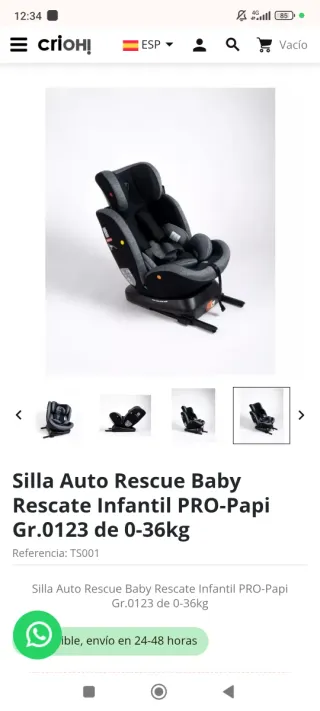 Silla Auto Rescue Baby Rescate Infantil PRO
