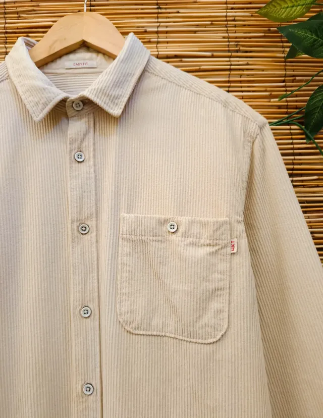 Camisa Pana Beige Hackett London Talla XL