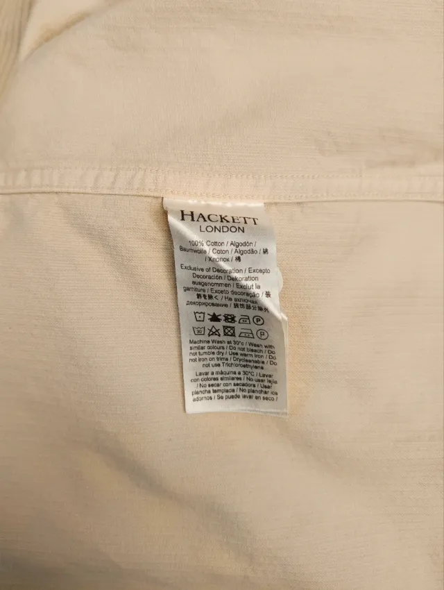 Camisa Pana Beige Hackett London Talla XL