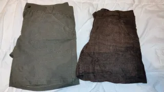Bermudas mujer marrones y verdes
