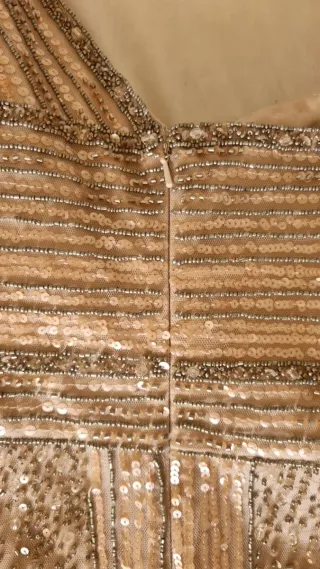 Vestido Rosa Clará invitada plateado