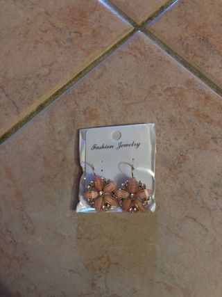 Orecchini donna fiore rosa e oro