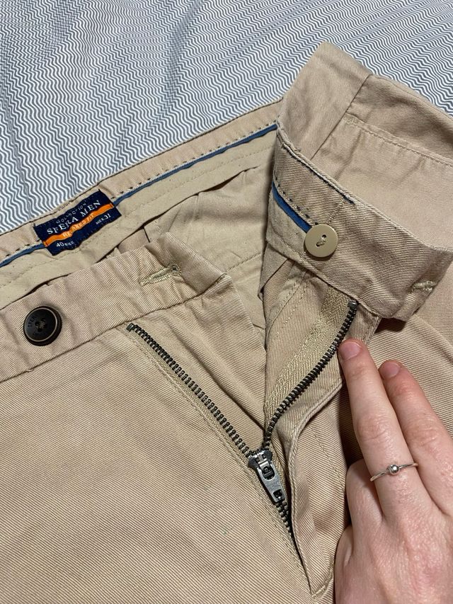 Pantalón largo beige