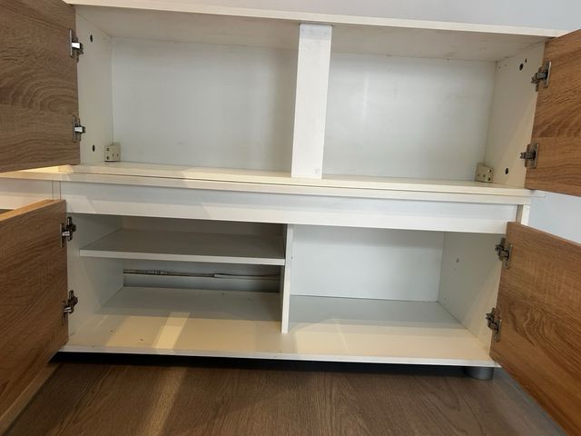 Mobile soggiorno bianco e legno moderno