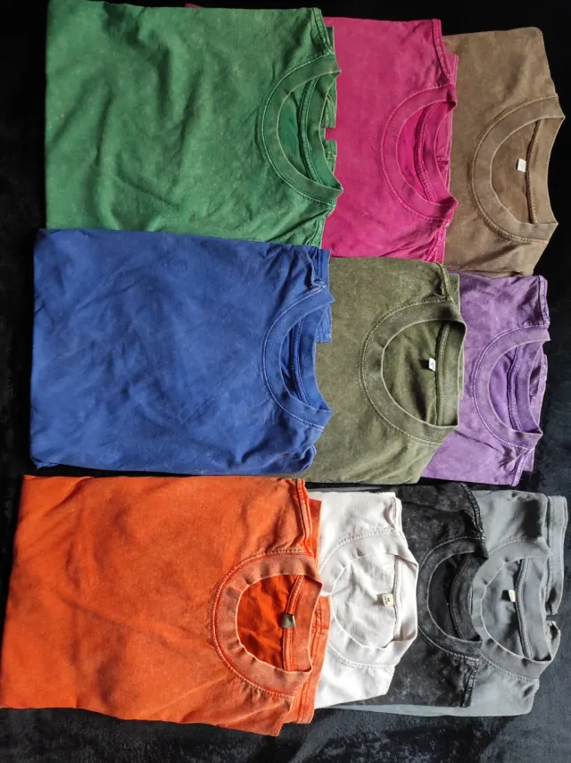 Lote 10 Camisetas Algodón 230g Vintage manga corta