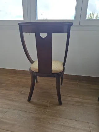 6 Sillas de Comedor Madera Tapizadas