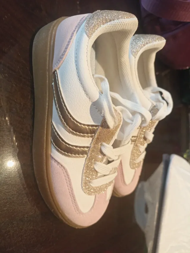 Zapatillas niña blancas y rosas 29/30