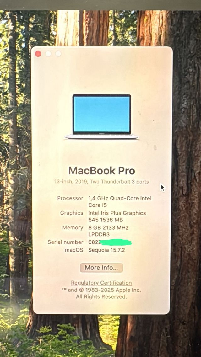 MacBook Pro i5 2019 Gris 256