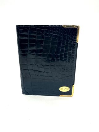 Cartera Hermès Negra Piel Cocodrilo Vintage