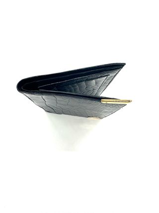 Cartera Hermès Negra Piel Cocodrilo Vintage