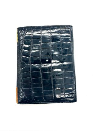 Cartera Hermès Negra Piel Cocodrilo Vintage