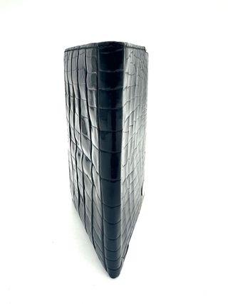 Cartera Hermès Negra Piel Cocodrilo Vintage