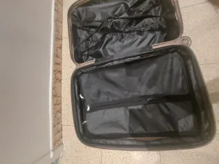 Maleta de viaje beige/dorada