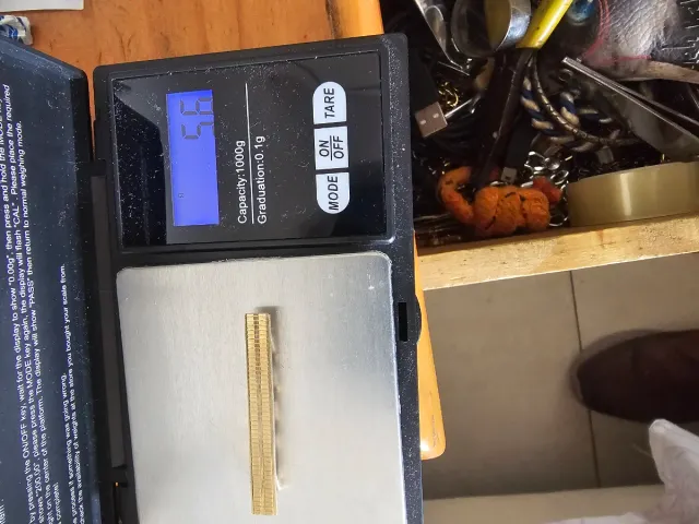 Pisacorbatas oro 18k 5.60 gramos