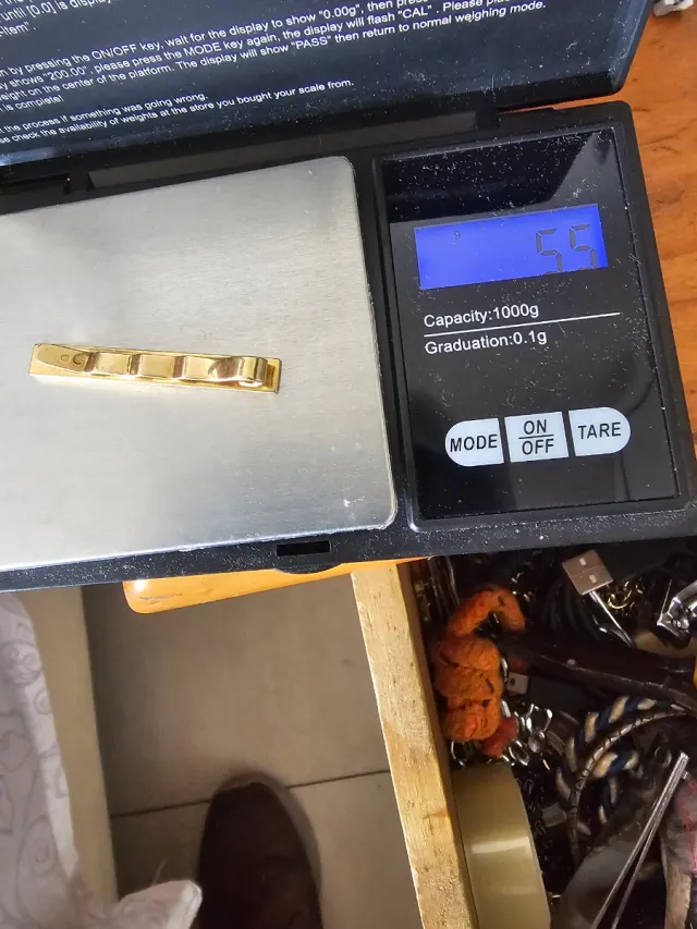 Pisacorbatas oro 18k 5.60 gramos