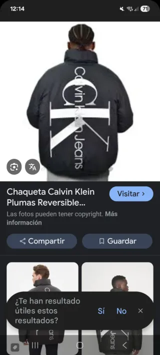 Chaqueta Calvin Klein Reversible L