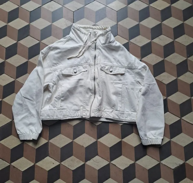 Giacca donna denim bianca