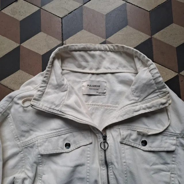 Giacca donna denim bianca