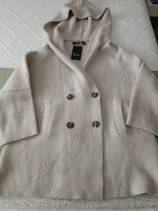 Chaqueta punto mujer beige