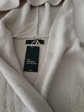 Chaqueta punto mujer beige