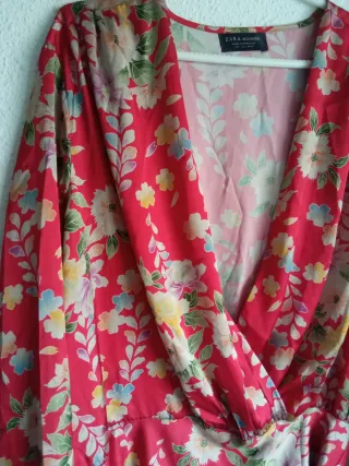 Body Zara Manga Larga Estampado Floral