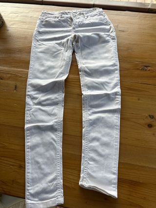 Pantalón Zara Blanco Elástico Mujer