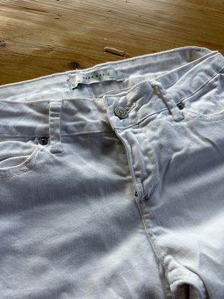 Pantalón Zara Blanco Elástico Mujer