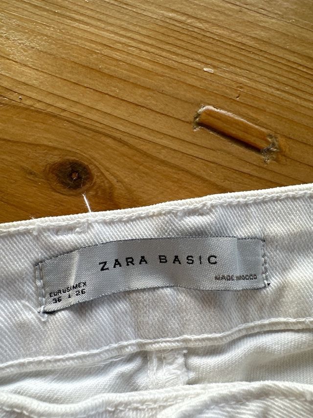 Pantalón Zara Blanco Elástico Mujer