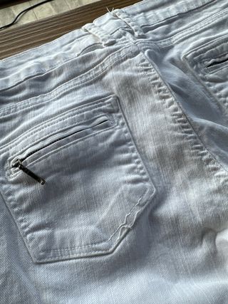 Pantalón Zara Blanco Elástico Mujer