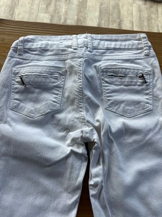 Pantalón Zara Blanco Elástico Mujer